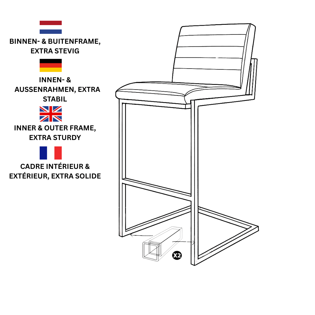 Bar Stools - Industrial High Bar Stool Kuba Black PU - 78 cm Seat Height - Without Arm - Dimehouse