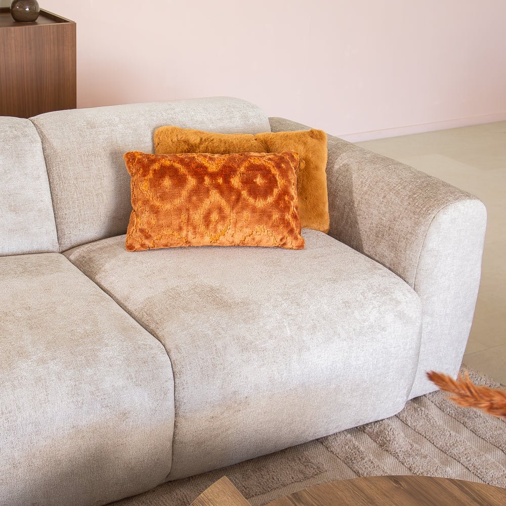 Banken-Hoekbank beige chenille stof - 292x170 cm - Shane - links-Dimehouse