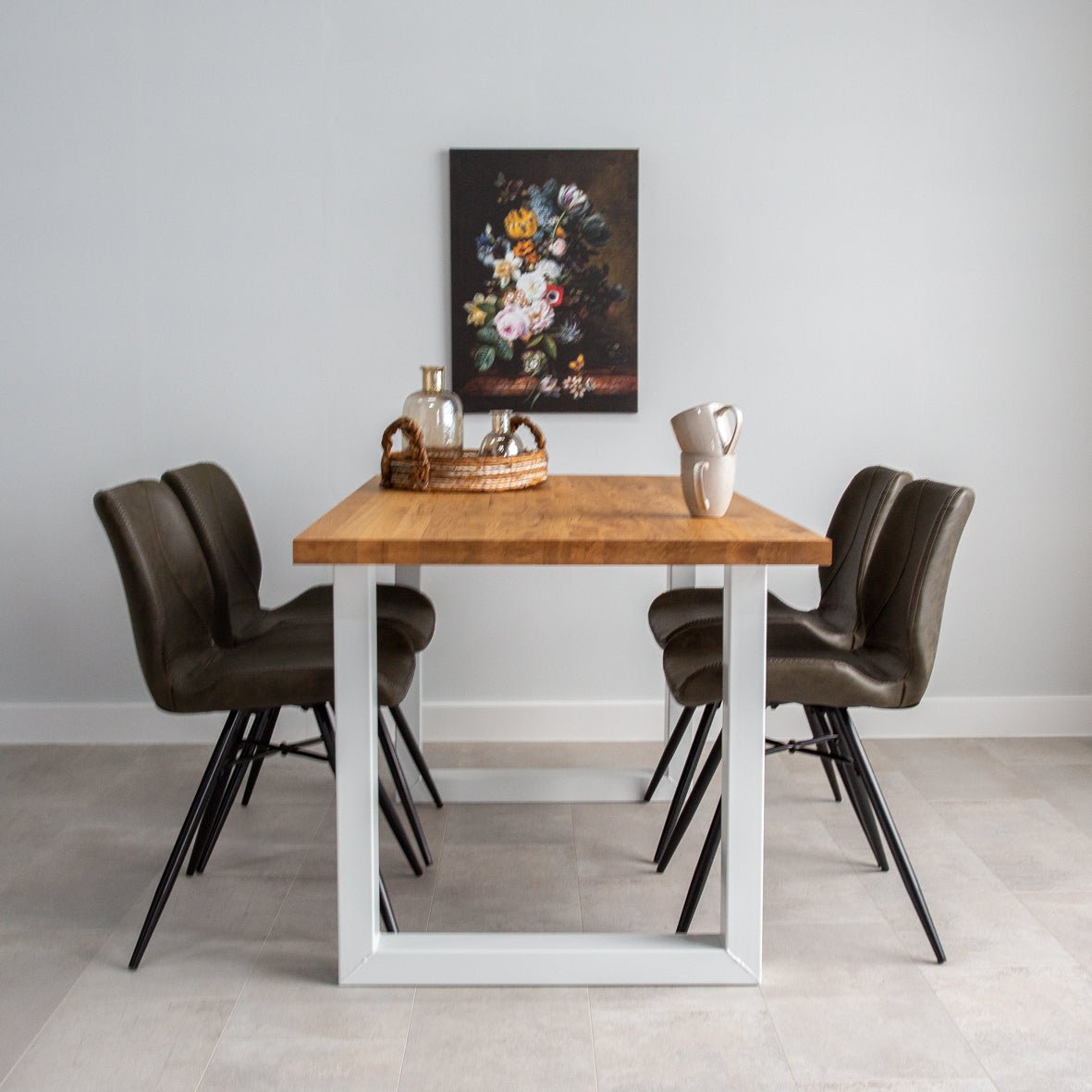 Dining tables - Dining table Rover Oak U - leg White - Dimehouse