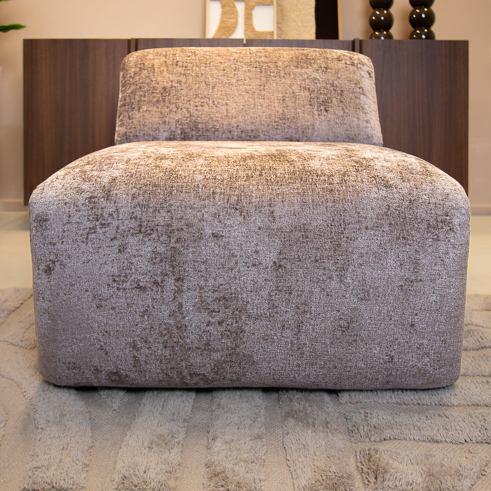 Fauteuil taupe chenille stof Shane