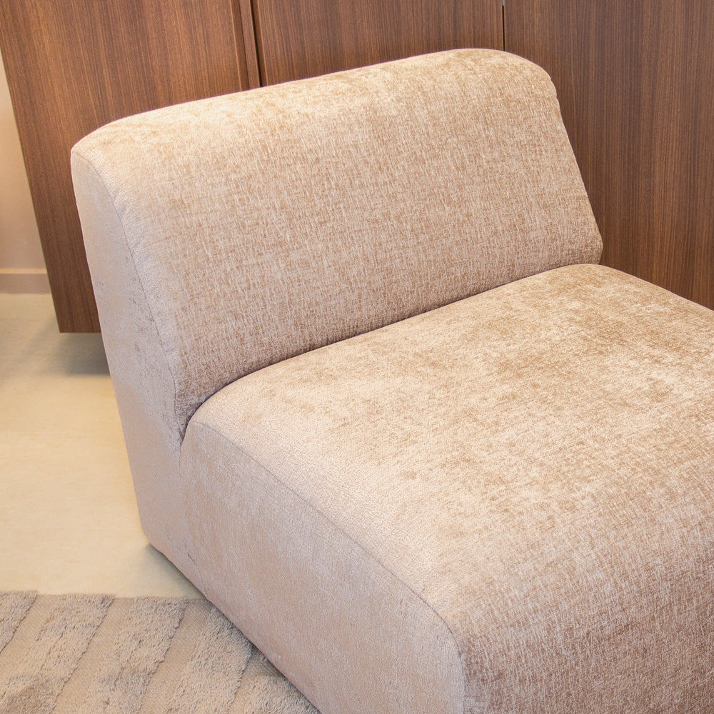 Fauteuil zand chenille stof Shane