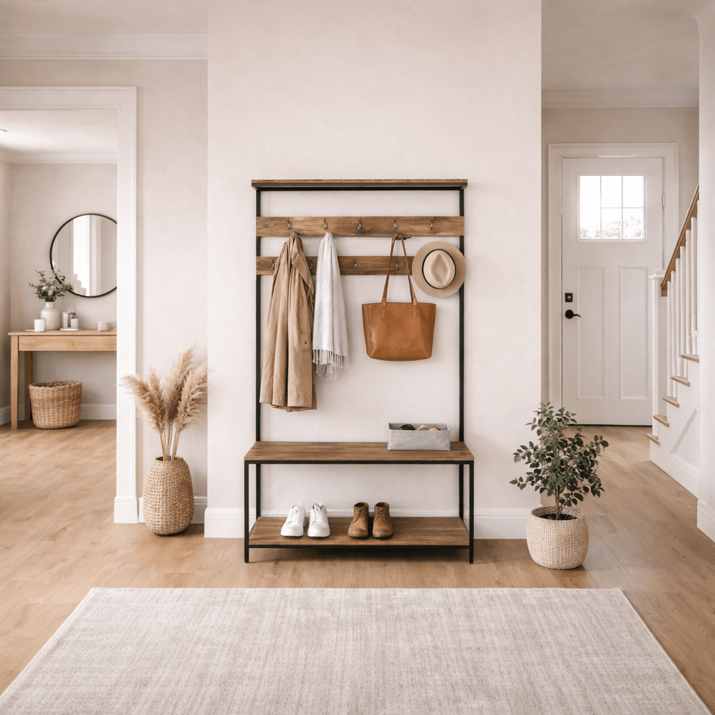 Coat Racks - Wardrobe Furniture Coat Rack Natural Green - Dimehouse