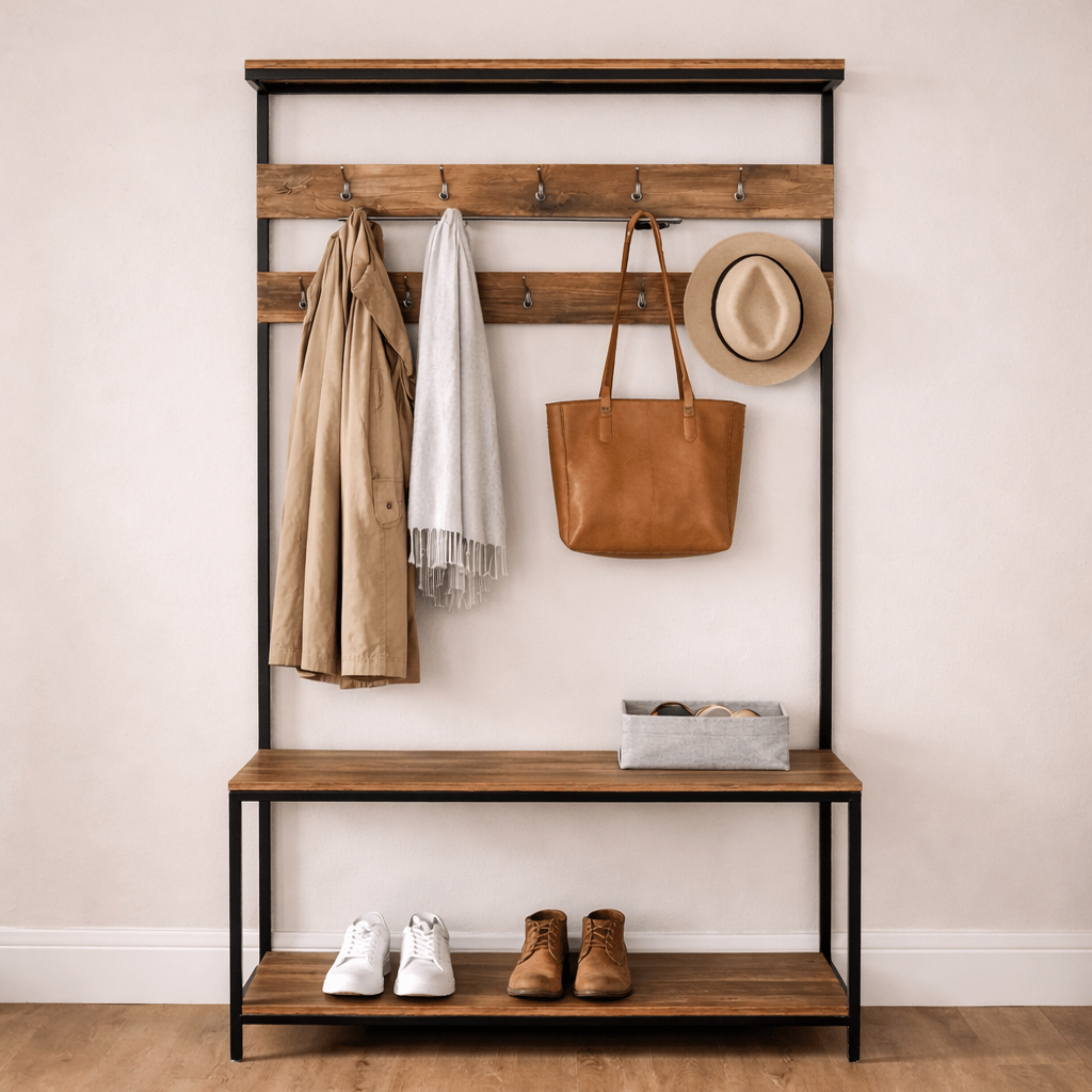 Coat Racks - Wardrobe Furniture Coat Rack Natural Green - Dimehouse