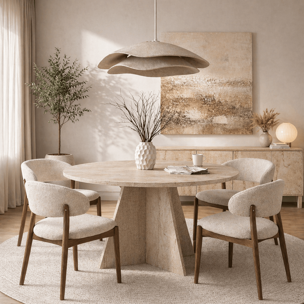 Hanging lamps - Hanging lamp beige carbon concrete shade - 40 and 50 cm - Flowing - Dimehouse