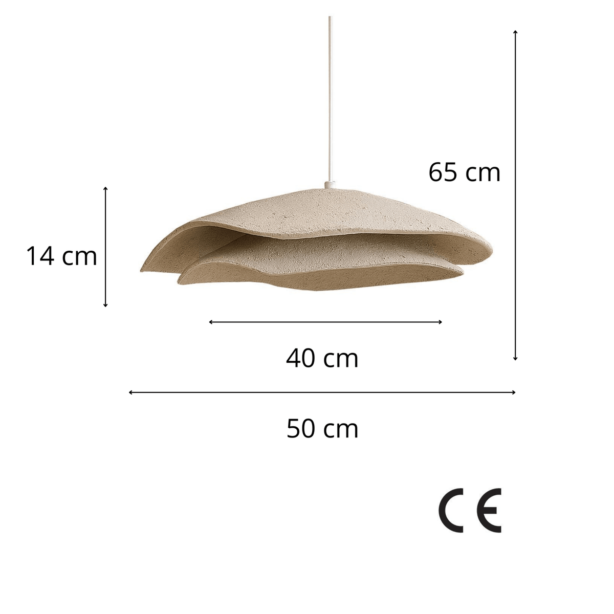 Hanging lamps - Hanging lamp beige carbon concrete shade - 40 and 50 cm - Flowing - Dimehouse