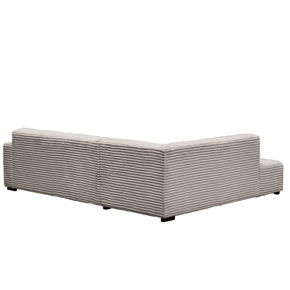 Sofas - Corner sofa beige super soft ribbed fabric Gavi - left - Dimehouse
