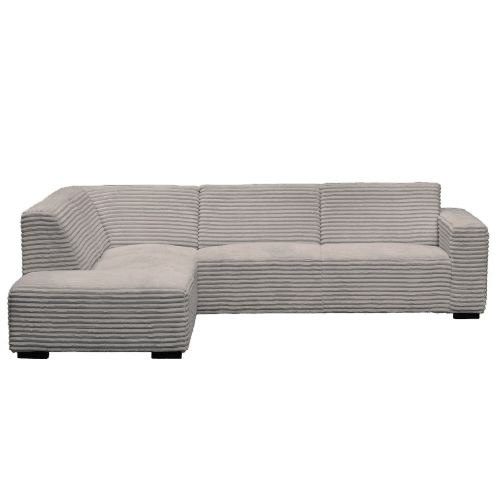 Sofas - Corner sofa beige super soft ribbed fabric Gavi - left - Dimehouse