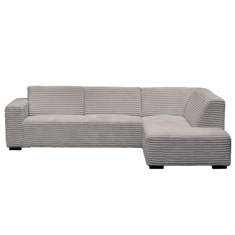 Sofas - Corner sofa beige super soft ribbed fabric Gavi - right - Dimehouse