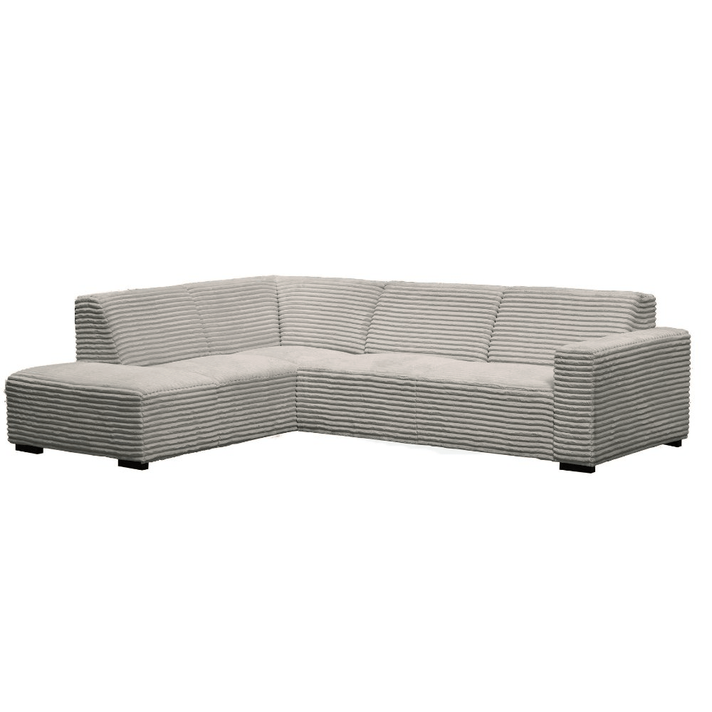Sofas - Corner sofa beige super soft ribbed fabric Gavi - left - Dimehouse