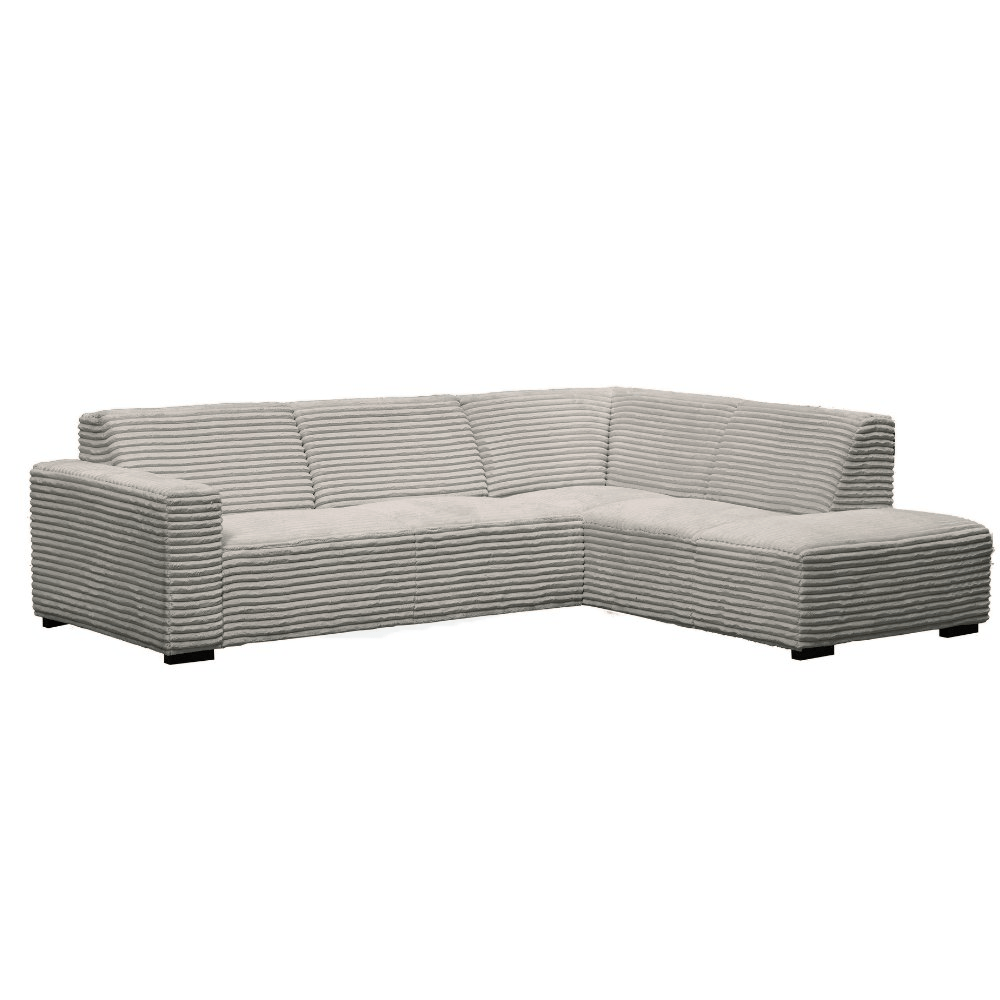 Sofas - Corner sofa beige super soft ribbed fabric Gavi - right - Dimehouse