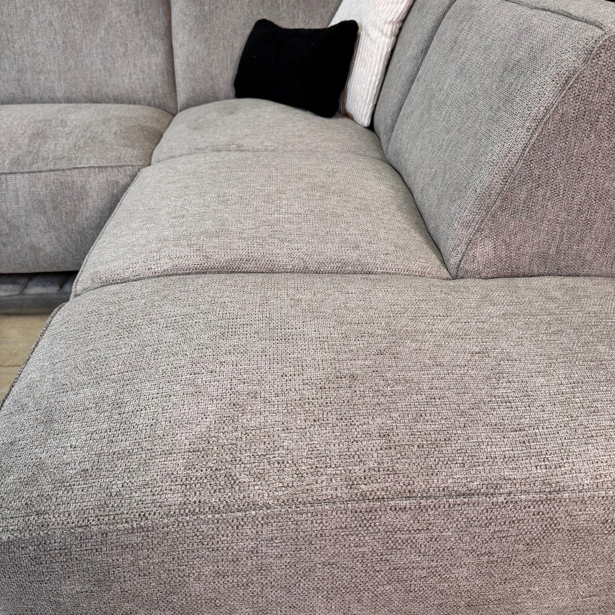 Sofas - Corner sofa gray chenille mottled Ravi – Left - Dimehouse