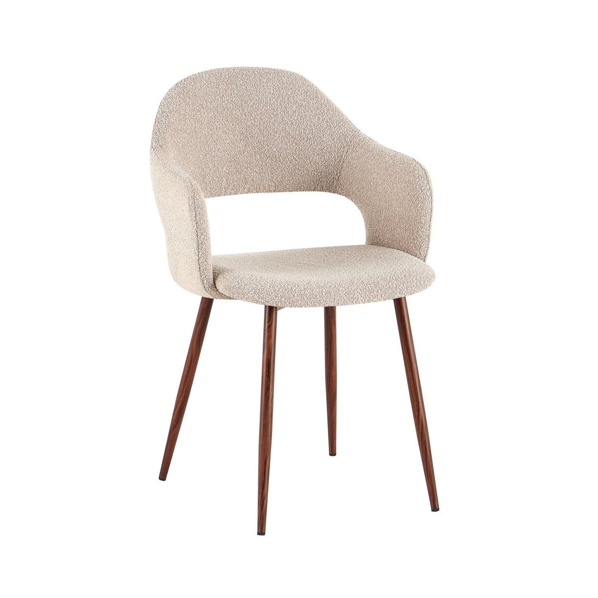 Dining room chairs-Japandi Dining room chair Sand - Open back - Walnut look Frame - Aki-Dimehouse