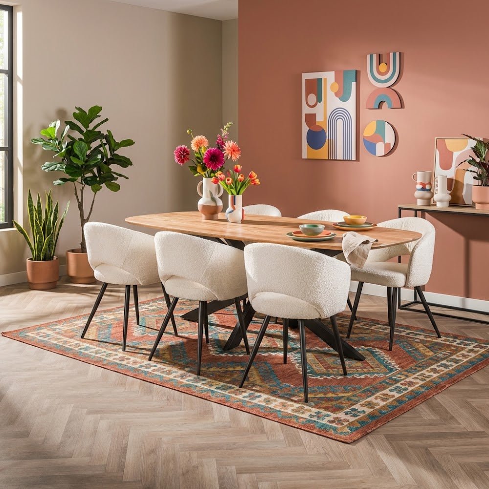 Dining tables - Danish Oval Dining table Tavon Acacia wood 180x95 cm - Dimehouse