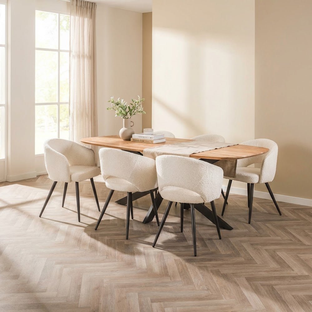 Dining tables - Danish Oval Dining table Tavon Acacia wood 180x95 cm - Dimehouse