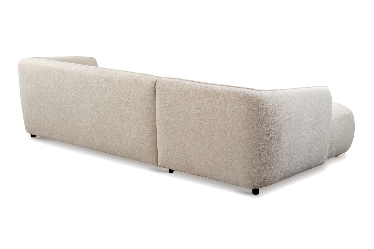 Sofas - Corner sofa organic shape cream bouclé Sophie - left - Dimehouse