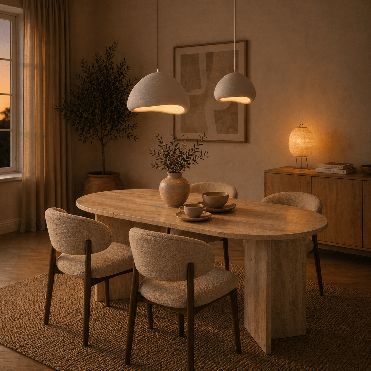 Hanging lamps - Luxury Hanging Lamp White Ø50 cm and Ø40 - Fiberglass shades - Eleonora - Dimehouse
