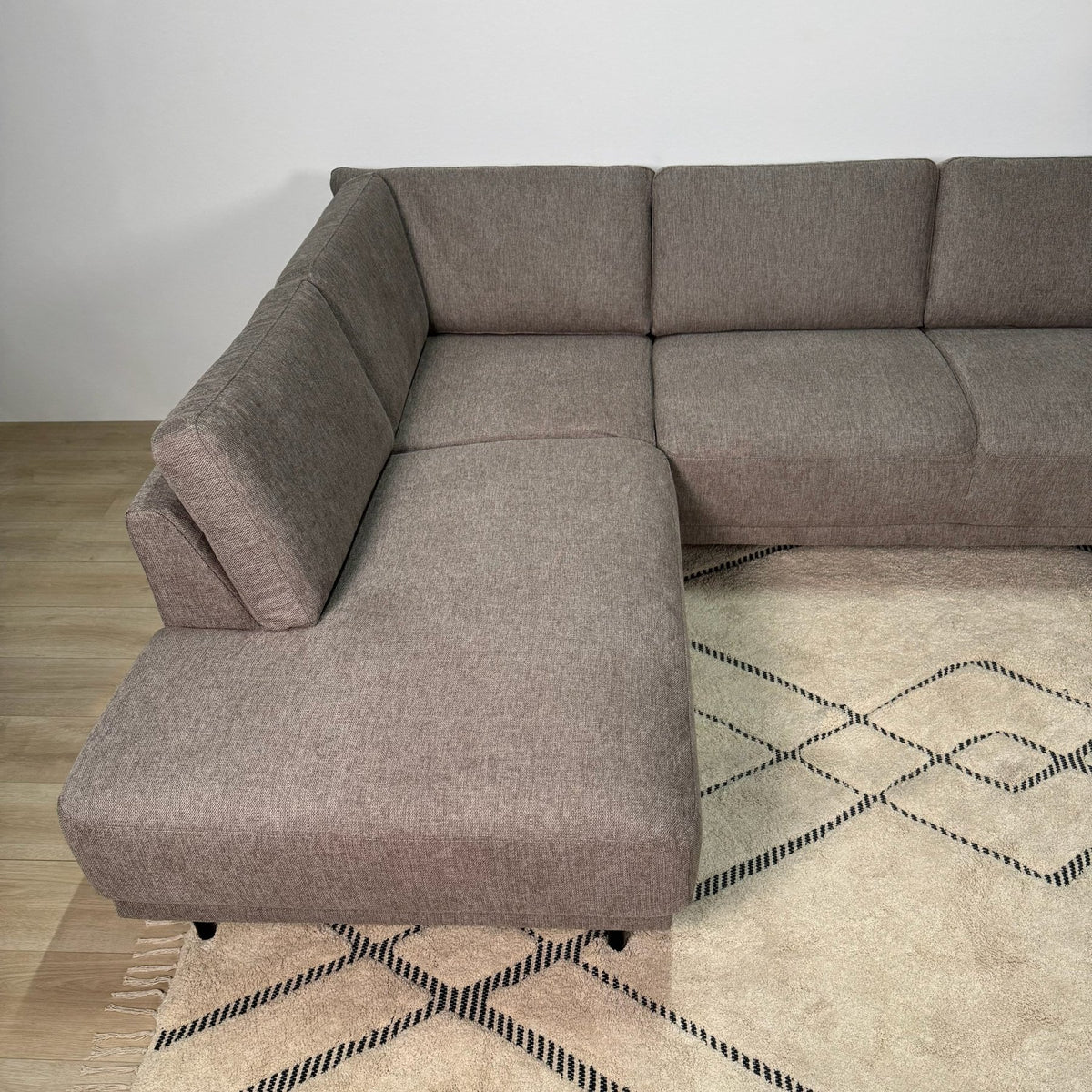 Sofas - Modern U - Sofa Corner Sofa Taupe Fabric - Left - 310x197x142 cm - Aniko - Dimehouse