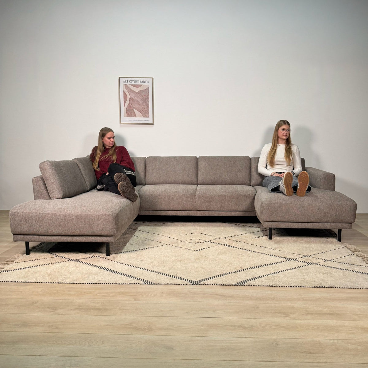 Sofas - Modern U - Sofa Corner Sofa Taupe Fabric - Left - 310x197x142 cm - Aniko - Dimehouse