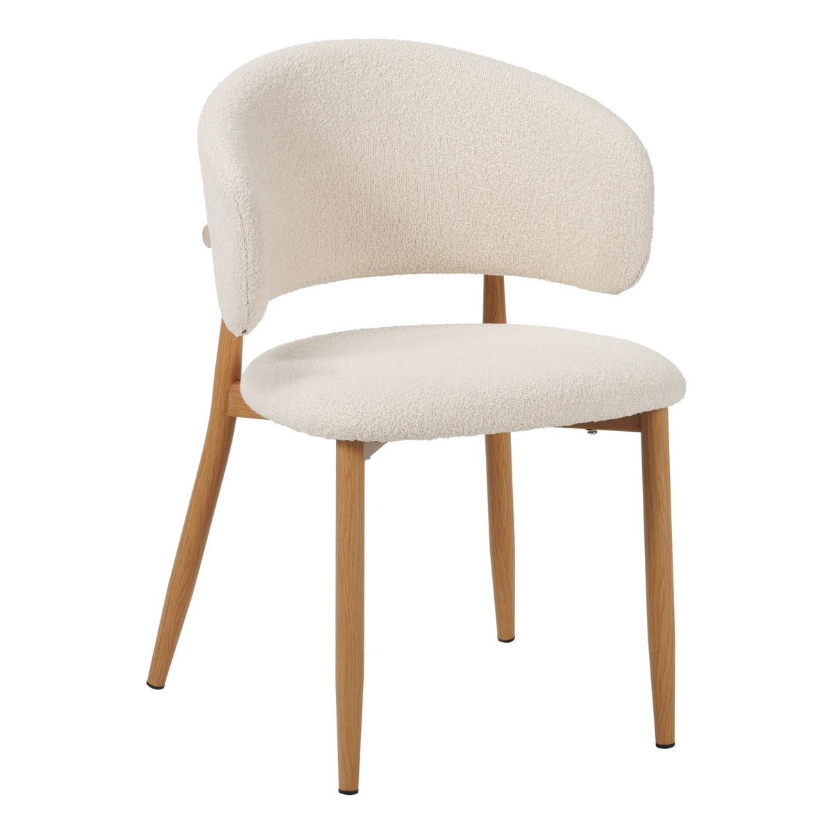 Dining room chairs - Japandi Dining room chair Yuka Beige - Oak look Frame - Dimehouse