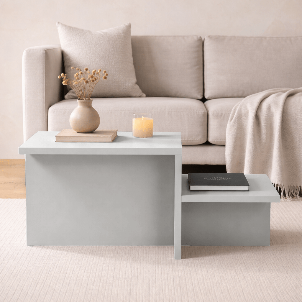 Coffee tables - Coffee table Gray Melamine - 80 x 40 cm - Eterna - Dimehouse