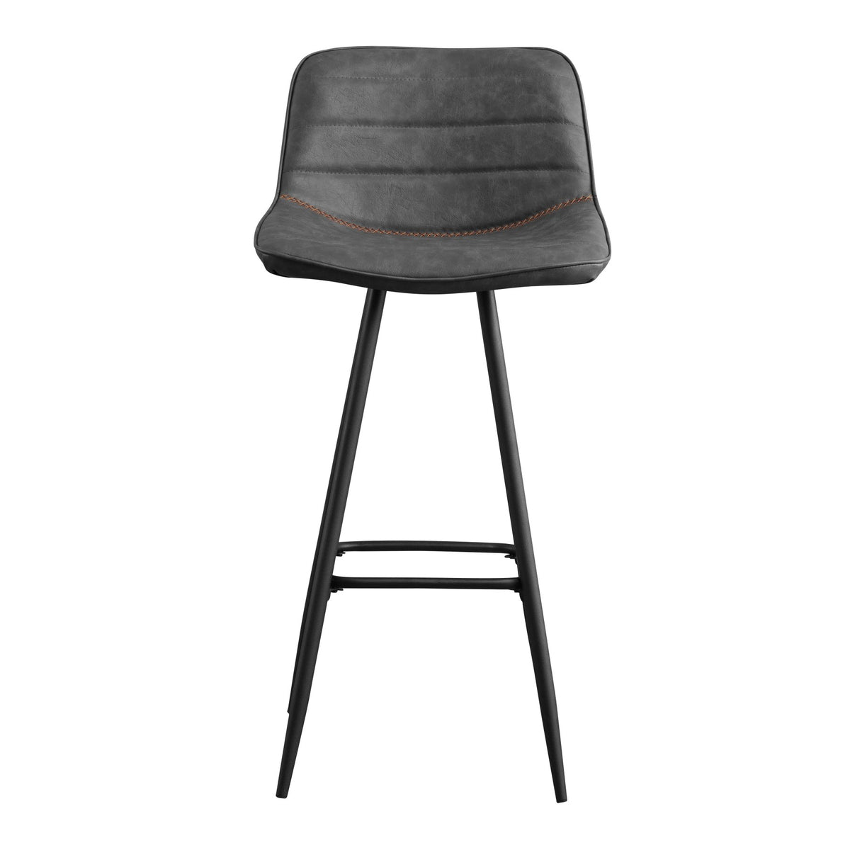 Bar Stools-Industrial Bar Stool Anthracite Faux Leather Jacket - Seat height 76 cm - Without armrests-Dimehouse