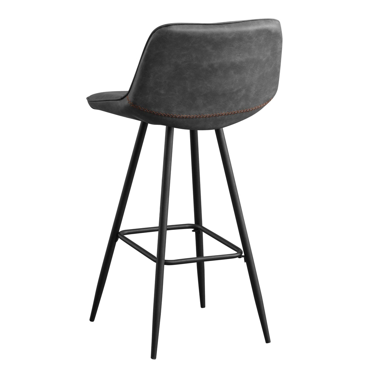Bar Stools-Industrial Bar Stool Anthracite Faux Leather Jacket - Seat height 76 cm - Without armrests-Dimehouse