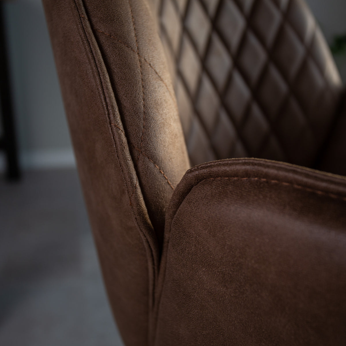 Bar Stools - Swivel Bar Stool Taupe Microfiber Fabric Novan - Adjustable - With Armrests - Dimehouse