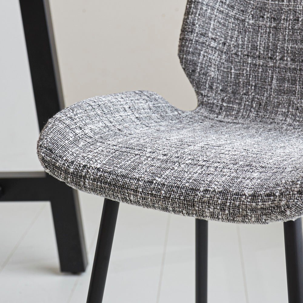 Bar Stools - Beau Bar Stool Light Gray Chenille Fabric - 67 cm Seat Height - Without Armrests - Dimehouse