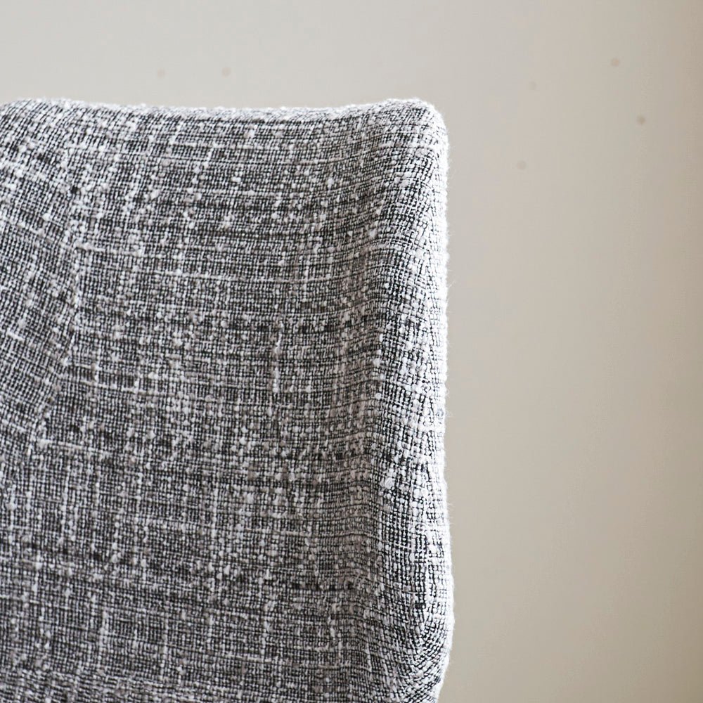 Bar Stools - Beau Bar Stool Light Gray Chenille Fabric - 67 cm Seat Height - Without Armrests - Dimehouse
