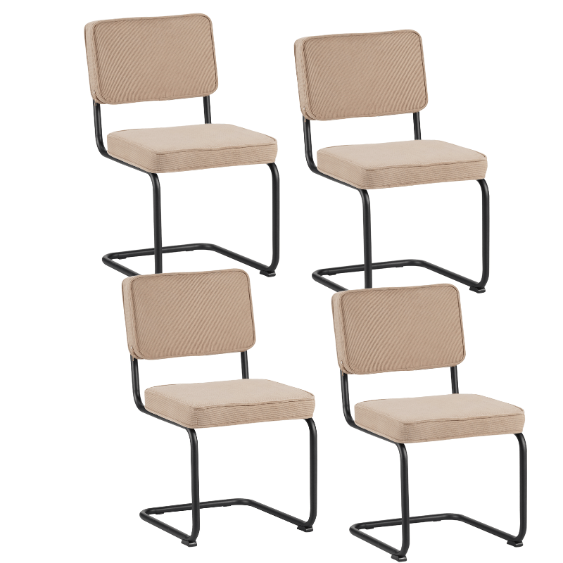 Dining room chairs - Set of 4 Dining room chairs Remo Beige Rib fabric - Without Armrests - Dimehouse