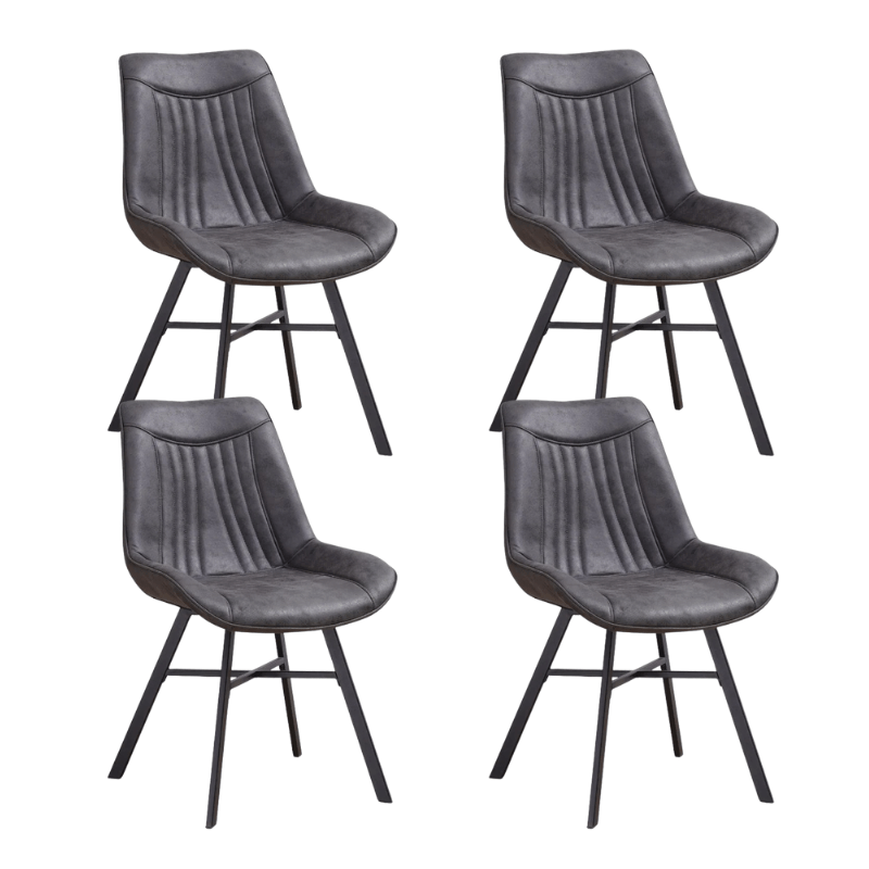 Dining room chairs - Set of 4 Dining room chairs Jada Anthracite Eco - leather - Without Armrests - Dimehouse