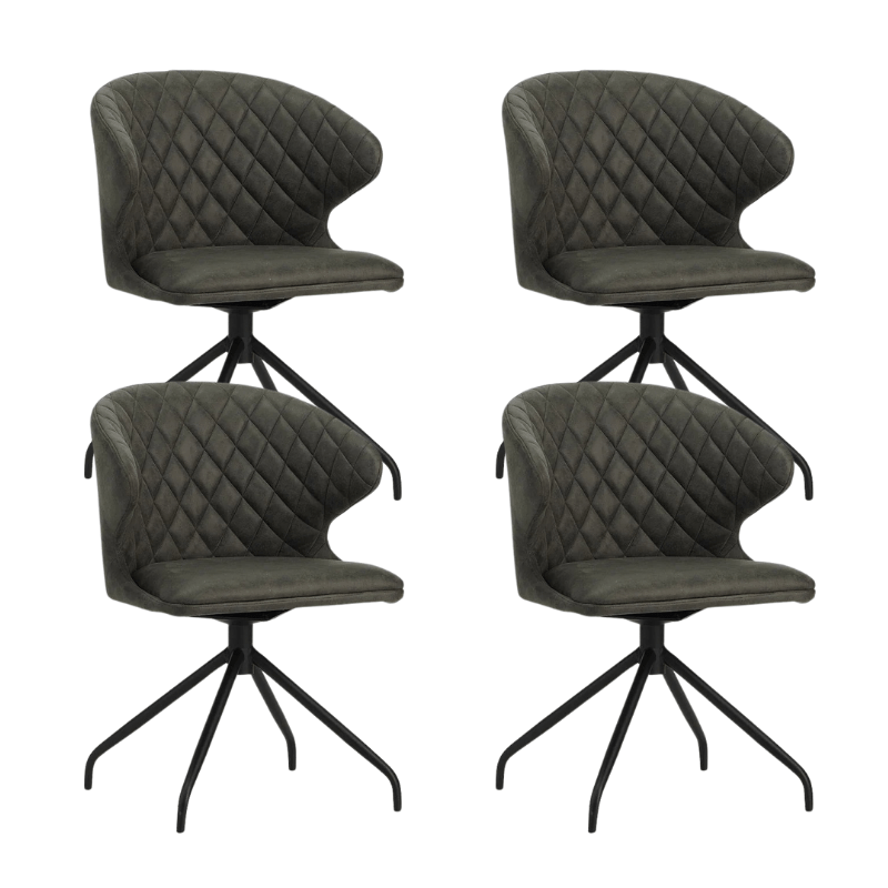 Dining room chairs - Set of 4 Swivel dining room chairs Eloi Anthracite - Dimehouse