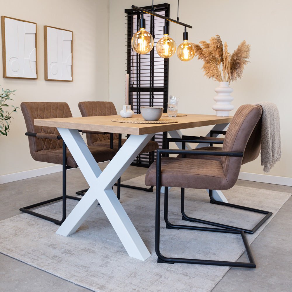 Dining tables - Dining table Lenzo Rustic Oak Dimehouse