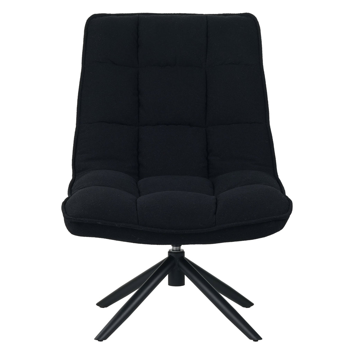 Armchairs - Modern swivel armchair black bouclé fabric 360° rotatable Yuki - Dimehouse