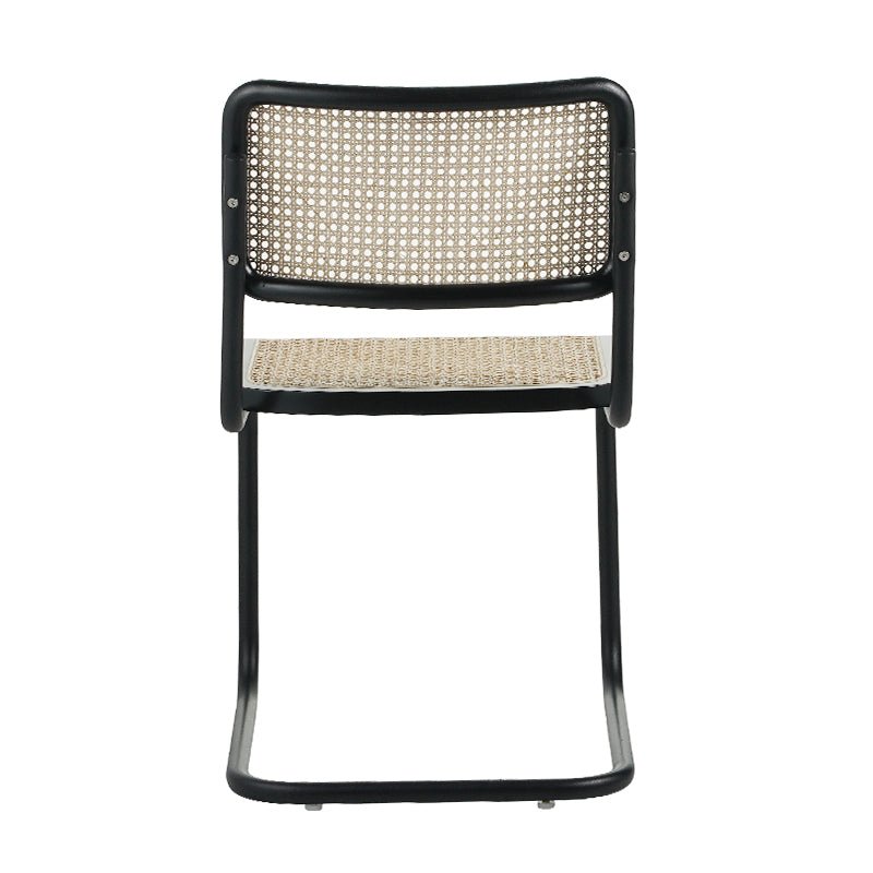 Dining room chair - Tubular frame dining room chair Vester black metal with bamboo webbing - Without Armrests - Dimehouse