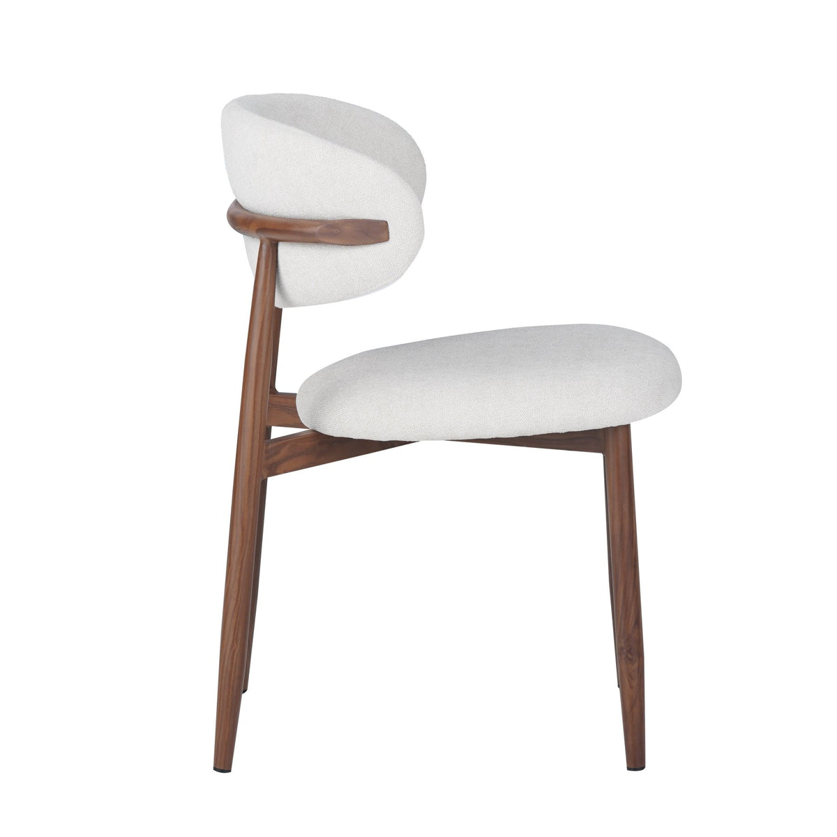 Dining room chairs - Dining room chair Bouclé and Walnut - Japandi - Nalo - Dimehouse