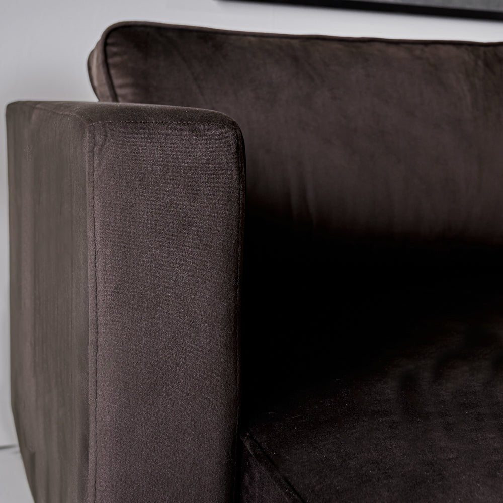 Sofas - 3-seater corner sofa Gino velvet brown left - Dimehouse