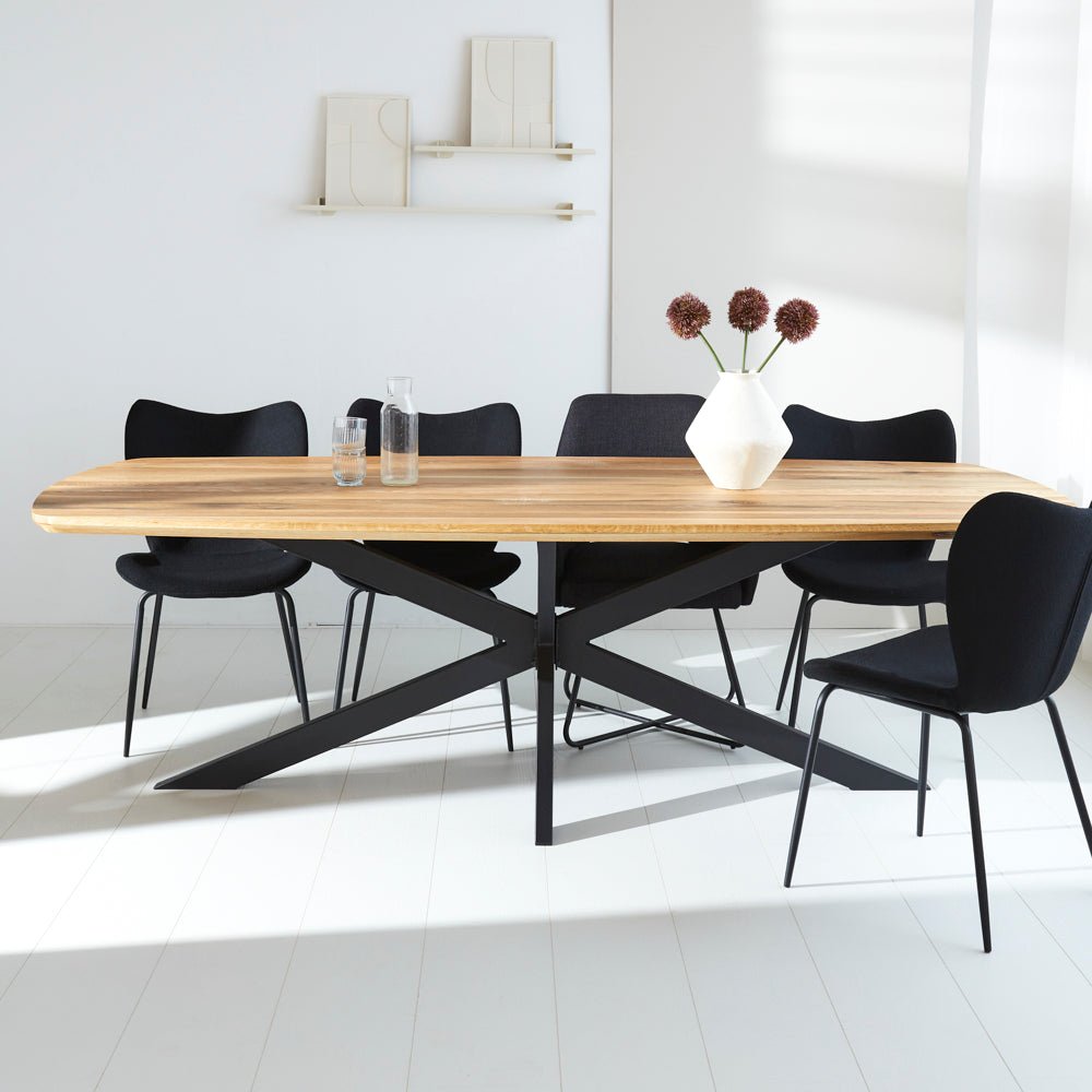 Dining tables - Dining table Mikkel Oak Danish Oval Matrix Frame Large - Dimehouse