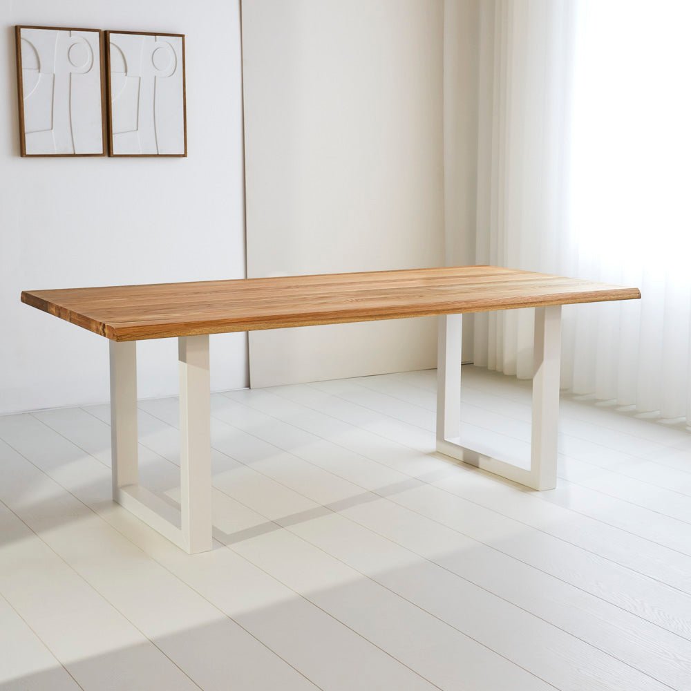 Dining tables - Dining table Milas Oak U - leg White - Dimehouse