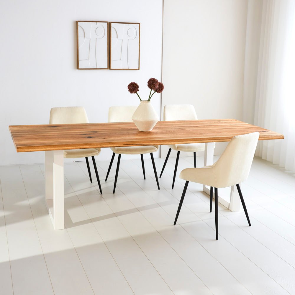Dining tables - Dining table Milas Oak U - leg White - Dimehouse
