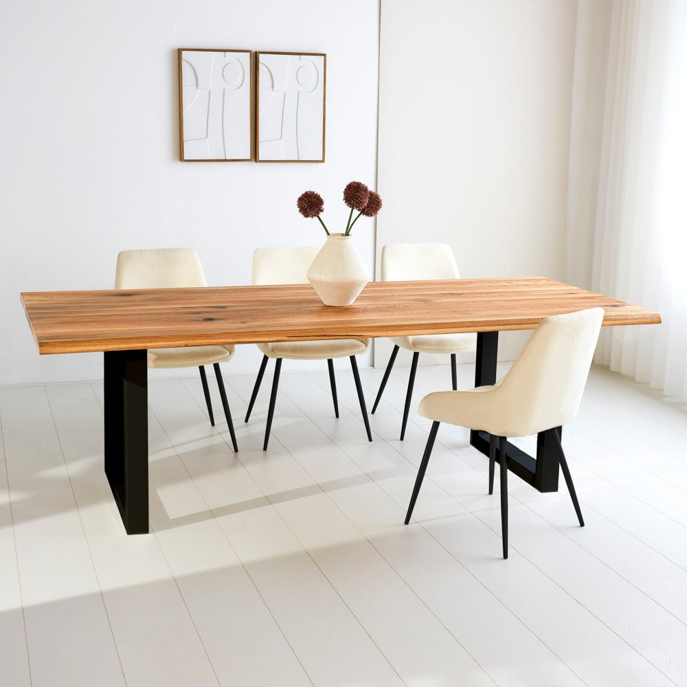 Dining tables - Milas Dining table Oak U - Black leg - Dimehouse
