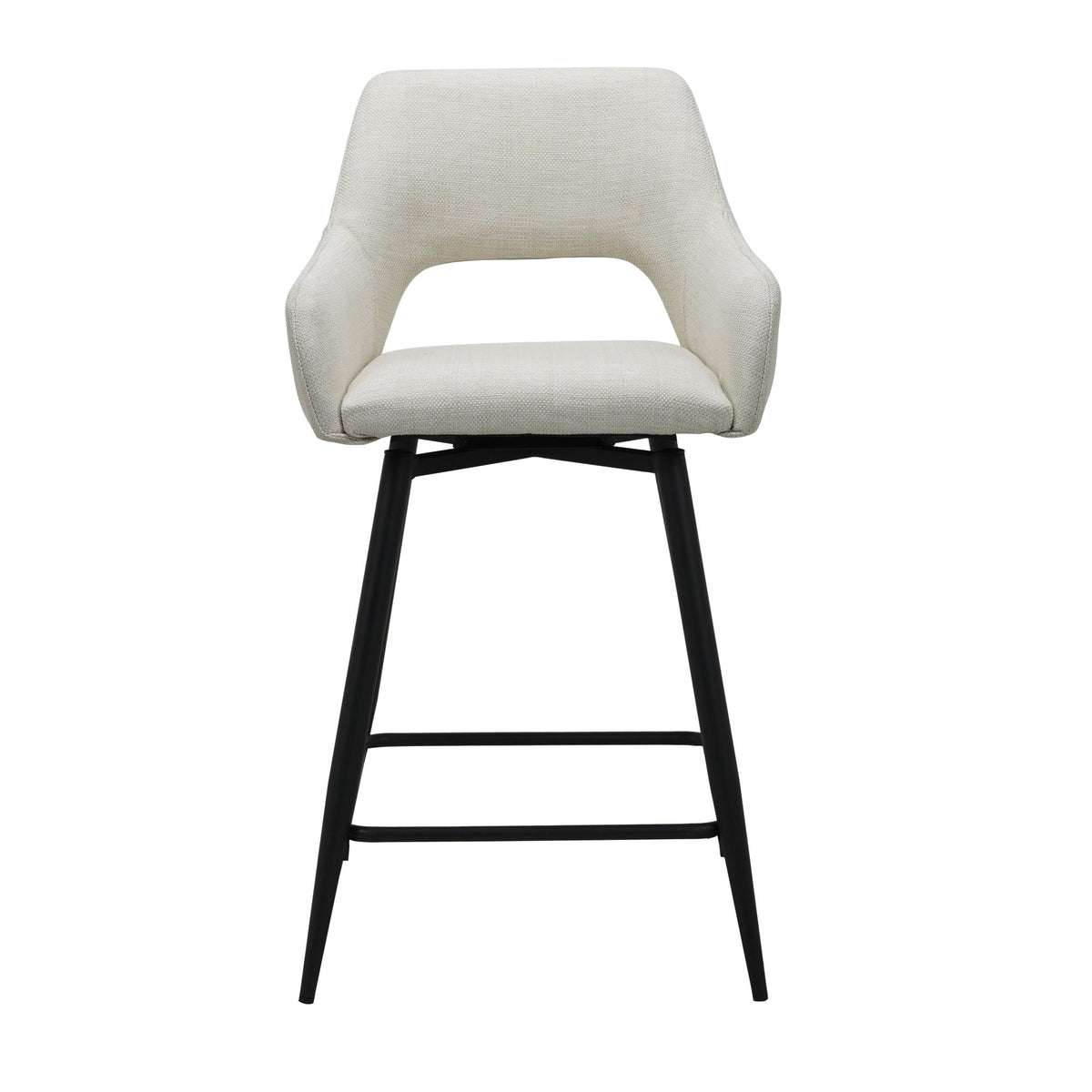 Bar Stools - Swivel Bar Stool Beige Skye Fabric - Seat Height 67 cm - With Armrests - Dimehouse