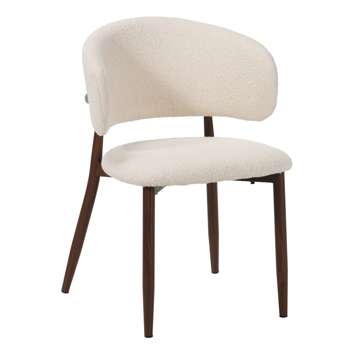 Dining room chairs - Japandi Dining room chair Yuka Beige - Walnut look Frame - Dimehouse