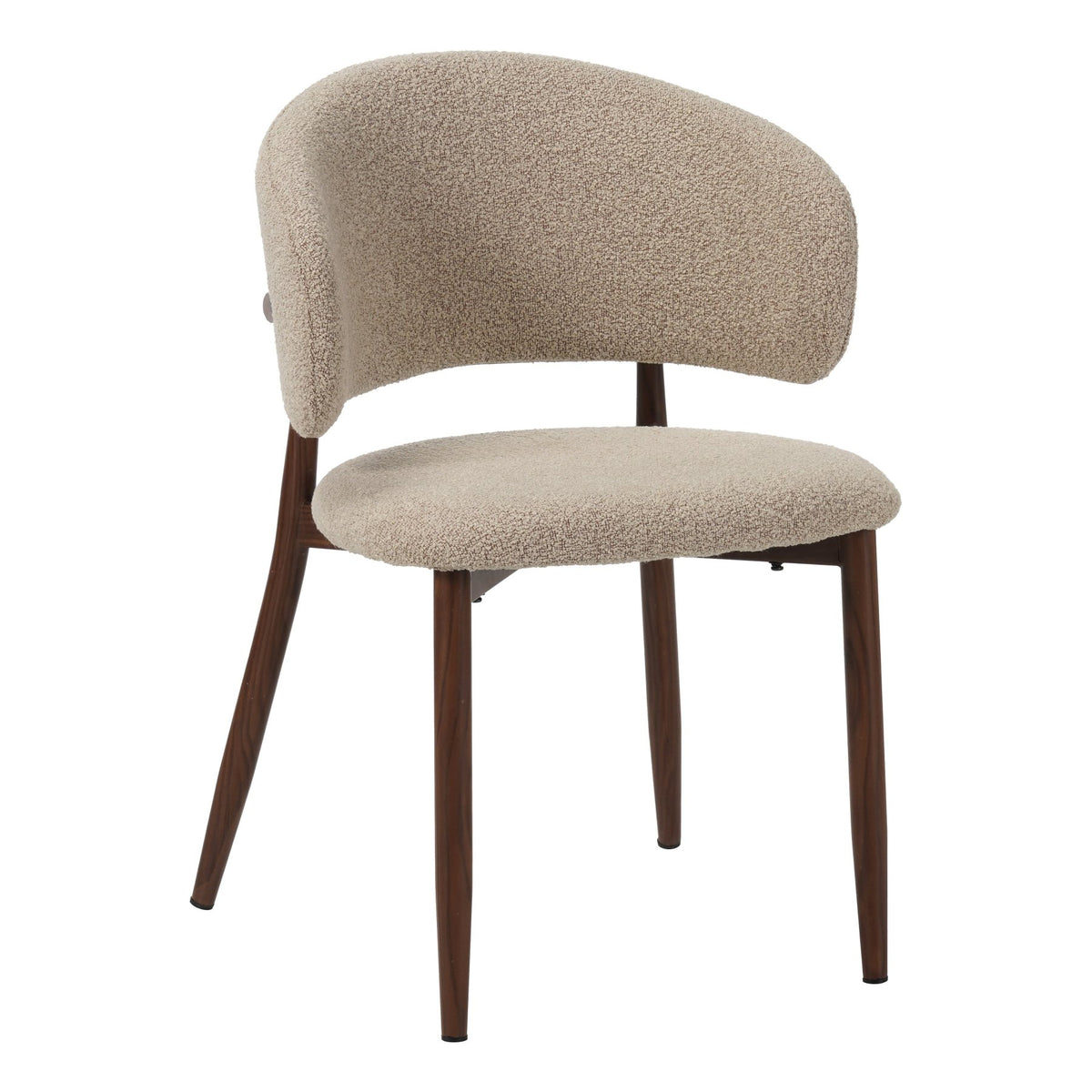 Dining room chairs - Japandi Dining room chair Yuka Sand - Walnut look Frame - Dimehouse