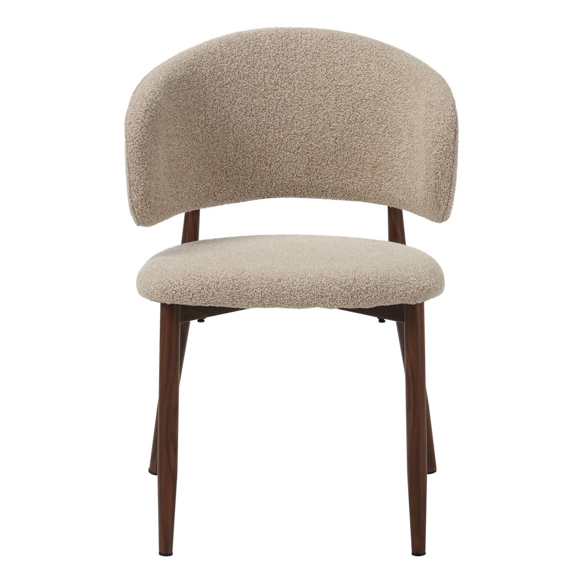Dining room chairs - Japandi Dining room chair Yuka Sand - Walnut look Frame - Dimehouse