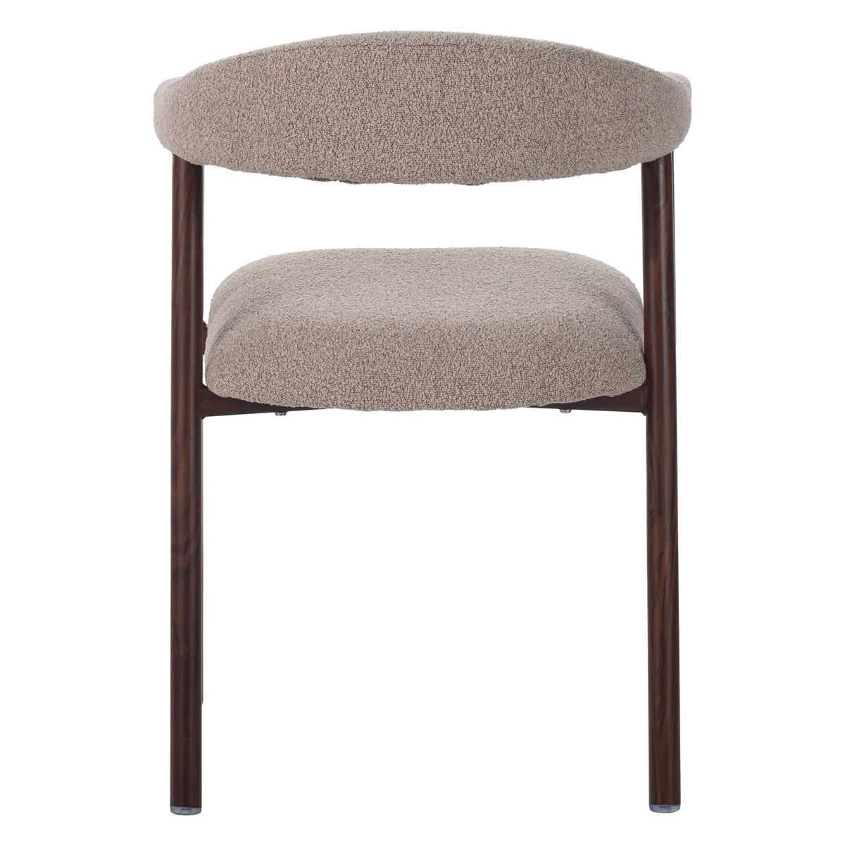 Dining room chairs - Japandi Dining room chair Sand color Bouclé Suki - Walnut Frame - With Armrest - Dimehouse
