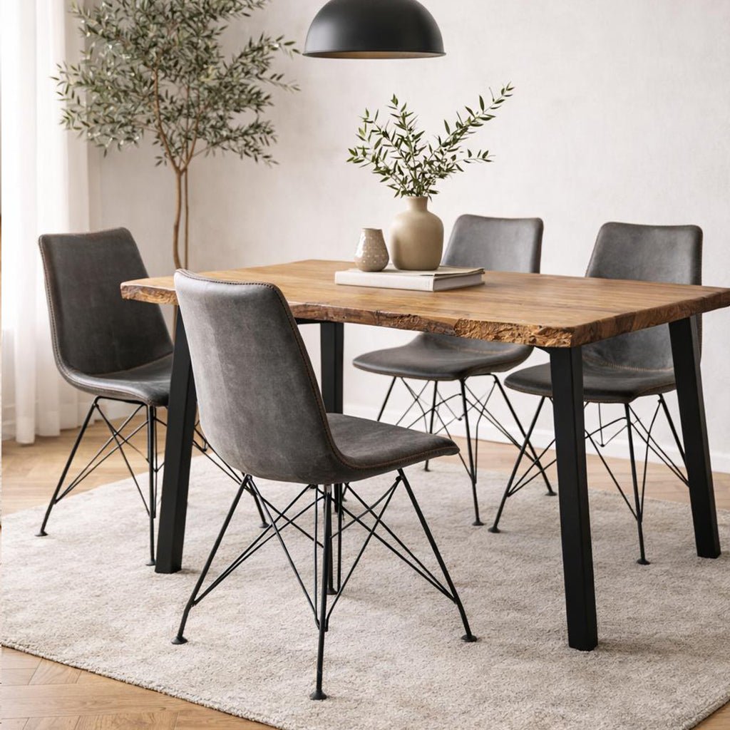 Dining room chairs - Industrial Dining room chair Viano Anthracite - Without Armrests - Dimehouse