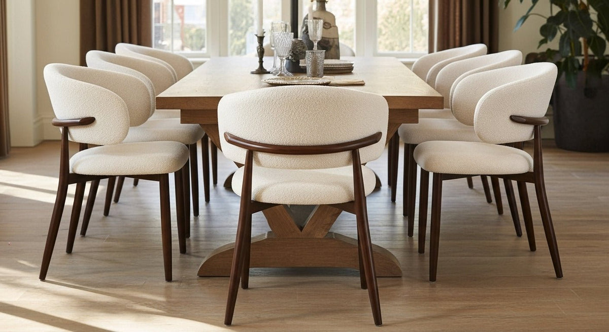 Dining room chairs - Japandi Dining room chair Yuka Sand - Oak look Frame - Dimehouse