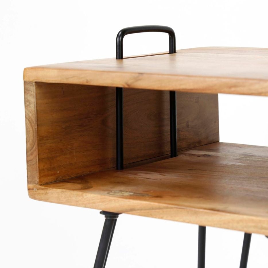 Bedside table Aimée DH Interior Acacia LxWxH 45x39x17 Acacia wood White photo detail