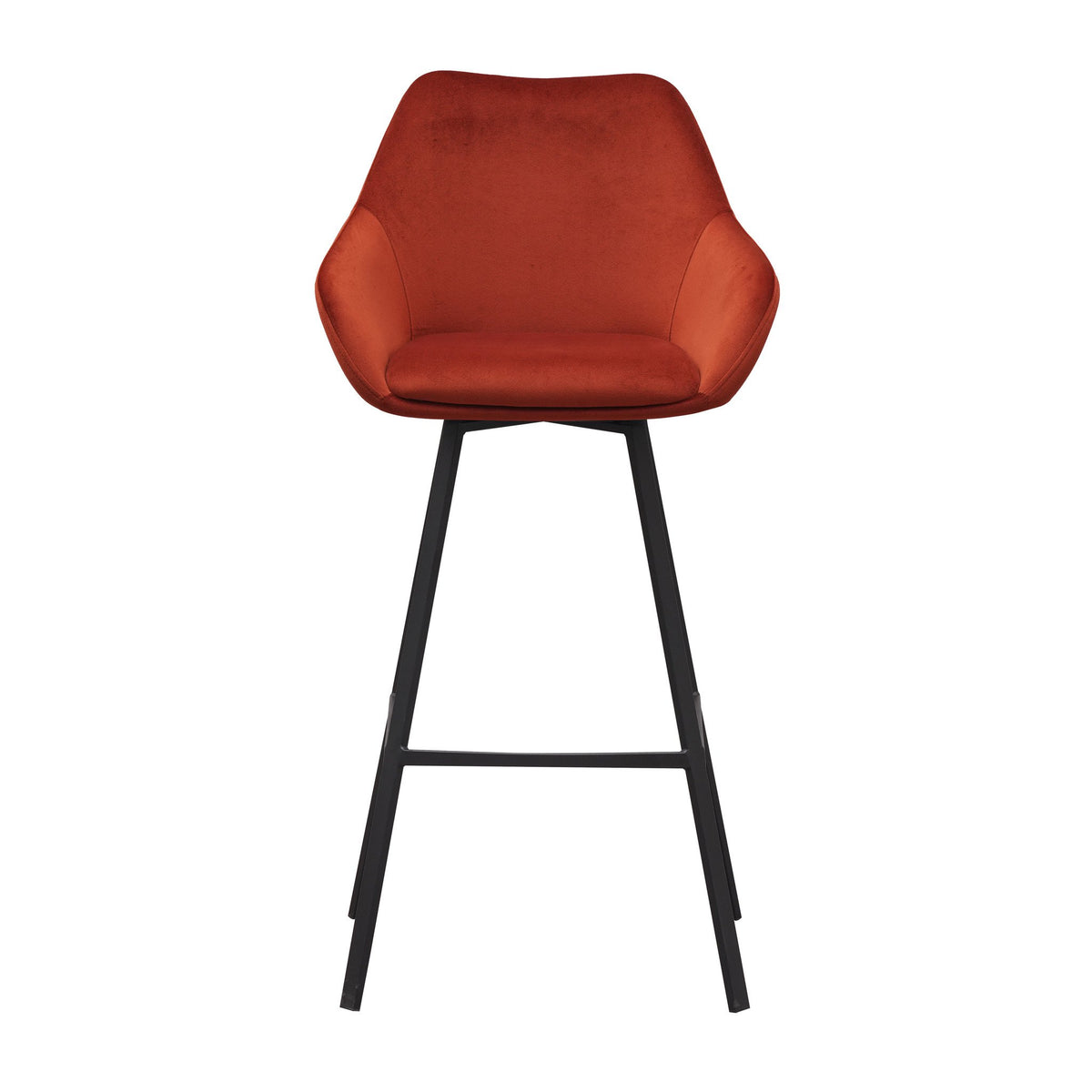 Bar stool Elise Velvet Dimehouse Rust LxWxH 95x59x57 Velvet White photo front view